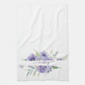 Linge De Cuisine Fleur personnalisée aquarelle violette (Vertical)