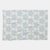 Linge De Cuisine Fleur Rétro Bleu Clair Et Crème (Horizontal)