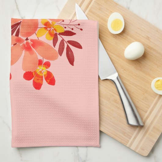 Linge De Cuisine Fleur rose (Quart Plié)