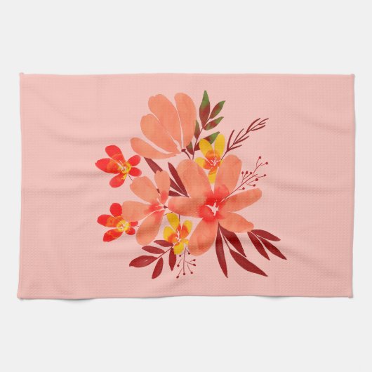 Linge De Cuisine Fleur rose (Horizontal)