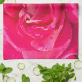 Linge De Cuisine Fleur rose (Plié)