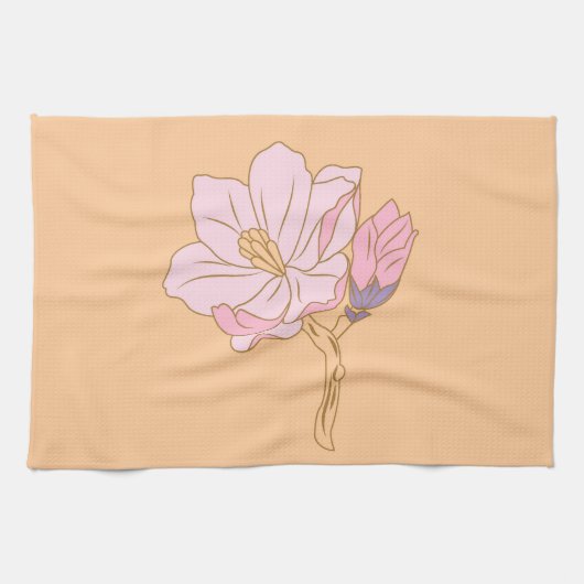 Linge De Cuisine Fleur rose (Horizontal)