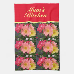 Linge De Cuisine Fleur Rose de Roses Jaunes Rouges