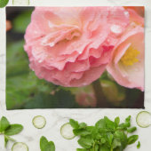 Linge De Cuisine Fleur rose délicate après la pluie (Plié)