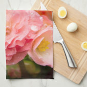 Linge De Cuisine Fleur rose délicate après la pluie (Quart Plié)