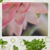 Linge De Cuisine Fleur rose pâle (Plié)