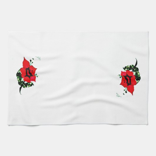 Linge De Cuisine Fleur rouge (Horizontal)