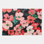 Linge De Cuisine Fleur rouge aquarelle (Horizontal)