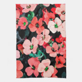 Linge De Cuisine Fleur rouge aquarelle (Vertical)