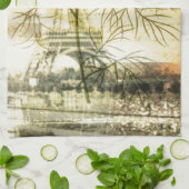 Linge De Cuisine Fleur rouge botanique de pavot de Tour Eiffel de (Plié)