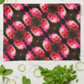 Linge De Cuisine Fleur Rouge Dans Le Soleil Clôturer Motif (Plié)