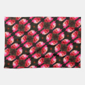 Linge De Cuisine Fleur Rouge Dans Le Soleil Clôturer Motif (Horizontal)