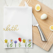 Linge De Cuisine Fleur sauvage (Quart Plié)