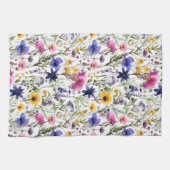 Linge De Cuisine Fleur sauvage Anniversaire Douche Mariage Aquarell (Horizontal)