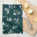 Linge De Cuisine Fleur sauvage de prairie motif délicate - turquois<br><div class="desc">Fleur sauvage de prairie motif - bleu turquoise vert</div>
