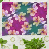 Linge De Cuisine Fleur sauvage jaune délicat Motif d'art Abstrait (Plié)