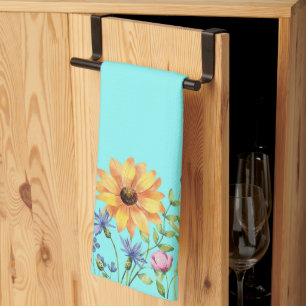 Linge De Cuisine Fleur sauvage moderne et élégant sur Arrière - pla