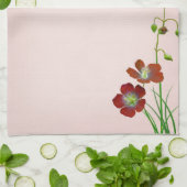 Linge De Cuisine Fleur sauvage rouge (Plié)
