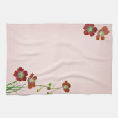 Linge De Cuisine Fleur sauvage rouge (Horizontal)