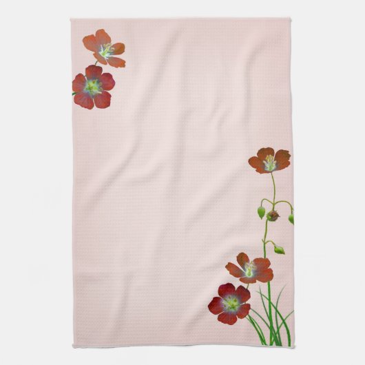 Linge De Cuisine Fleur sauvage rouge (Vertical)