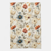 Linge De Cuisine Fleur séchée vintage Navy Terracotta (Vertical)