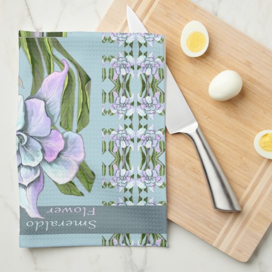 Linge De Cuisine Fleur Smeraldo (Quart Plié)