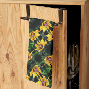 Linge De Cuisine Fleur Susan Black Eyed dépliant Motif