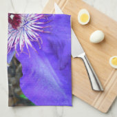 Linge De Cuisine Fleur violette Clematis (Quart Plié)