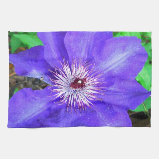 Linge De Cuisine Fleur violette Clematis (Horizontal)