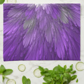 Linge De Cuisine Fleur Violette Psychedelique Art Fractal Abstrait (Plié)
