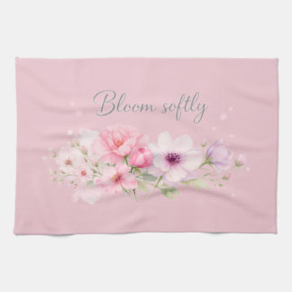 Linge De Cuisine Fleurir doucement – Fleurs aquarelles pastel