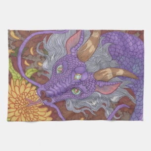 Linge De Cuisine Fleurir Dragon Violet