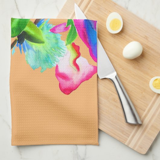 Linge De Cuisine Fleuron floral moderne (Quart Plié)