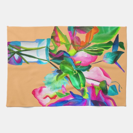 Linge De Cuisine Fleuron floral moderne (Horizontal)