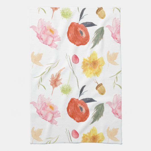 Linge De Cuisine Fleurs à l'aquarelle (Vertical)