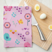 Linge De Cuisine Fleurs Abeilles Et Oiseaux (Quart Plié)