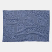 Linge De Cuisine Fleurs Aquarelles Vintage Bleu (Horizontal)