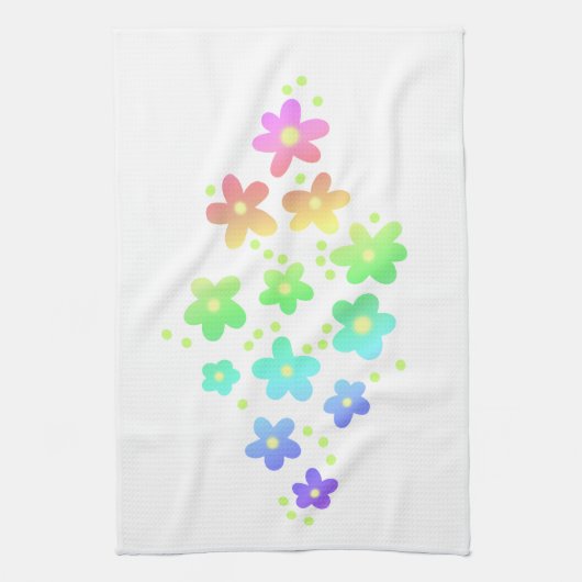 Linge De Cuisine Fleurs arc-en-ciel géantes (Vertical)