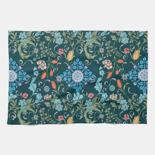 Linge De Cuisine Fleurs, Art nouveau, style William Morris (Horizontal)