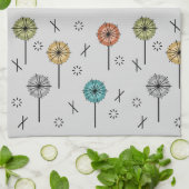 Linge De Cuisine Fleurs atomiques rétro multicolores (Plié)