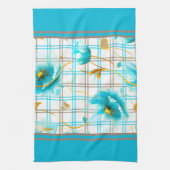 Linge De Cuisine Fleurs Bébé Bleues Sur Un Arrière - plan Plaid (Vertical)