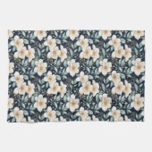 Linge De Cuisine Fleurs blanches (Horizontal)