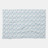 Linge De Cuisine Fleurs bleu clair (Horizontal)