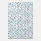 Linge De Cuisine Fleurs bleu clair (Vertical)