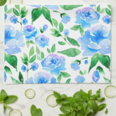 Linge De Cuisine Fleurs bleu d'eau (Plié)