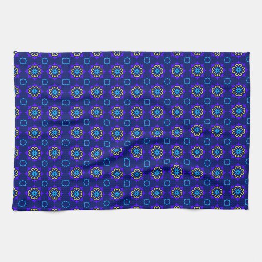 Linge De Cuisine fleurs bleues (Horizontal)