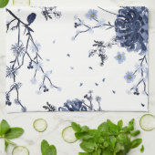 Linge De Cuisine Fleurs bleues (Plié)