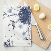 Linge De Cuisine Fleurs bleues (Quart Plié)