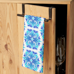 Linge De Cuisine Fleurs Bleues, Motif De Fleurs, Modèle Floral