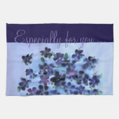 Linge De Cuisine Fleurs bleues violettes profondes (Horizontal)